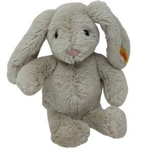 Steiff Handmade Plush Bunny Rabbit Toy Yellow Tag Soft Gray Stuffed Animal Small